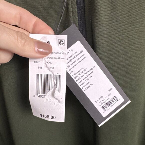 RHONE Session 1/4 Zip NWT XXL Duffel Bag Green - Picture 7 of 9